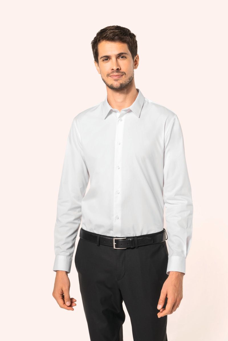 Chemise popeline en coton Supima® homme