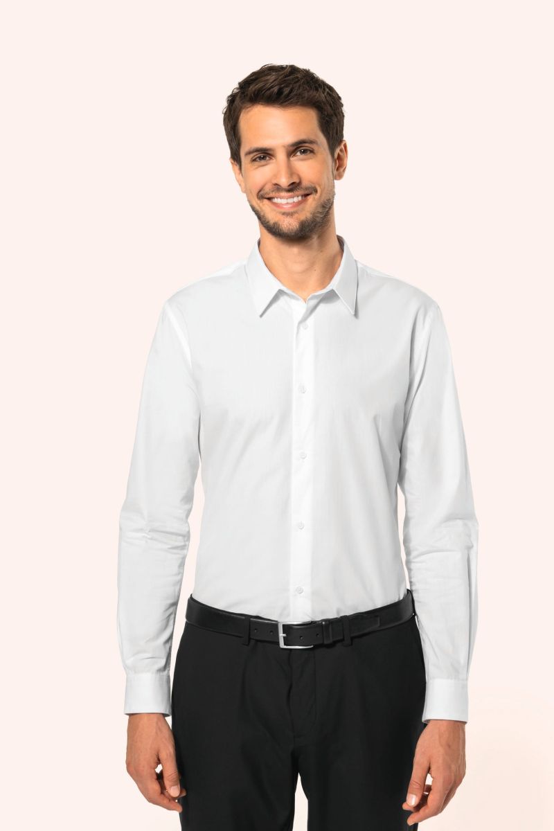Chemise popeline manches longues homme