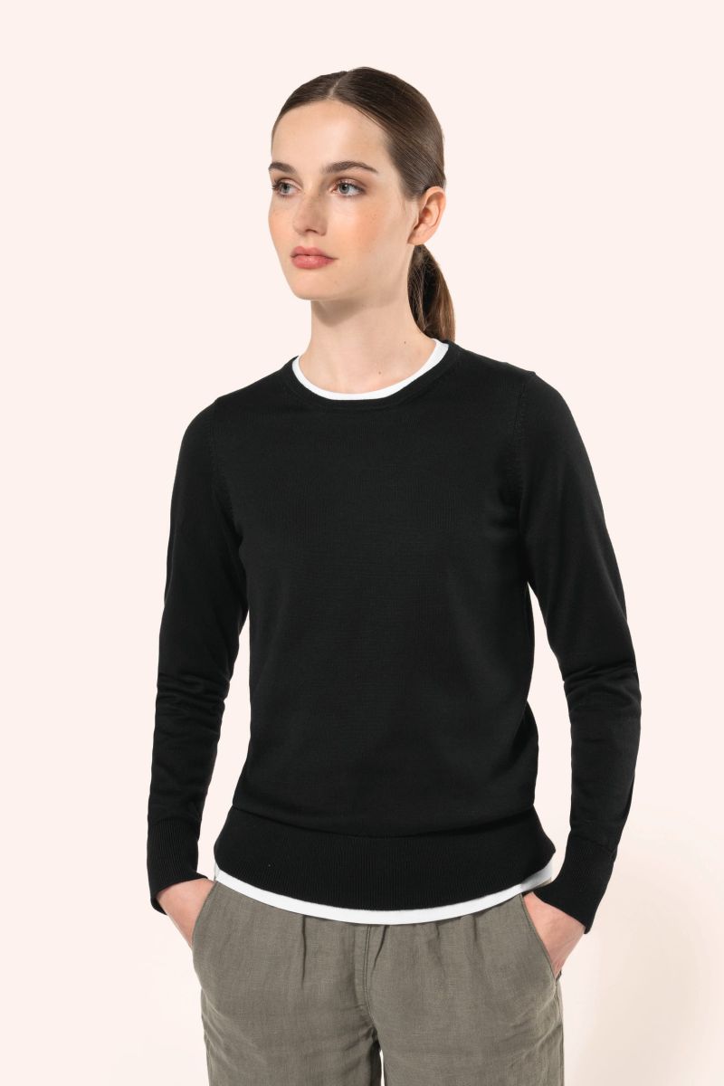 Pull Supima® col rond  femme