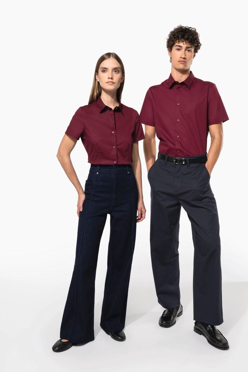 Chemise coton / élasthanne manches courtes