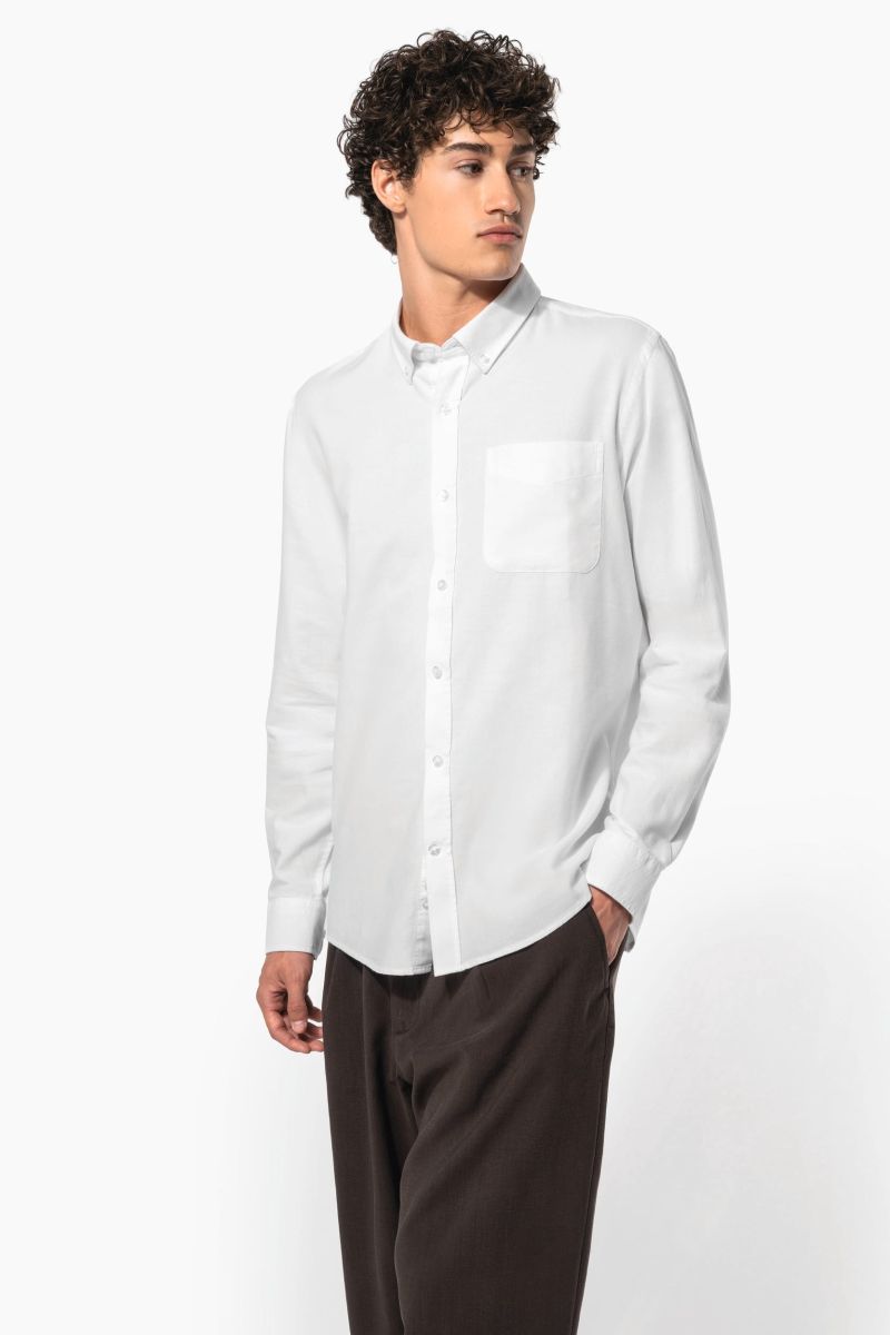 Chemise Oxford lavée manches longues