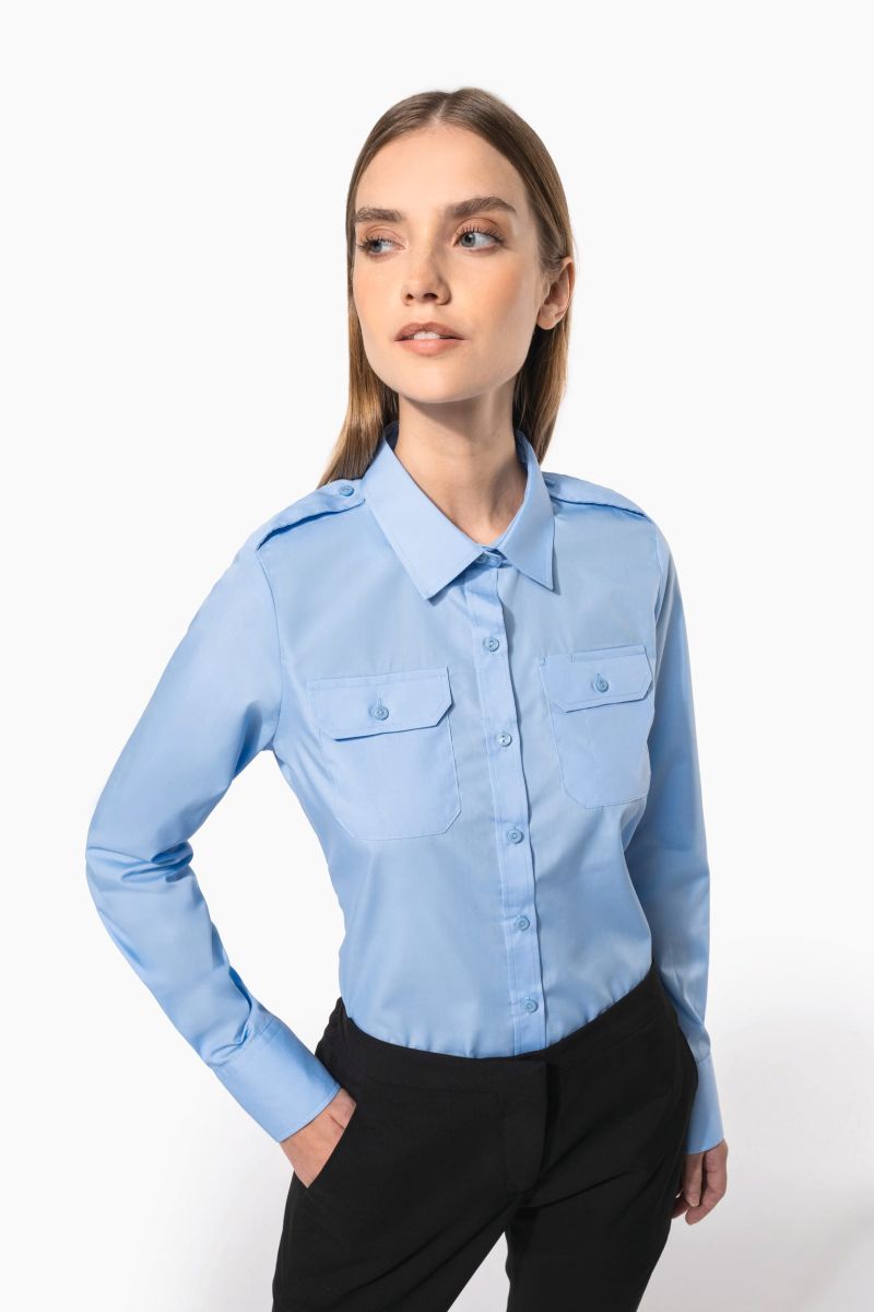 Chemise pilote manches longues femme