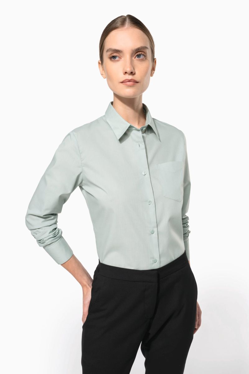 Chemise popeline polycoton entretien facile femme