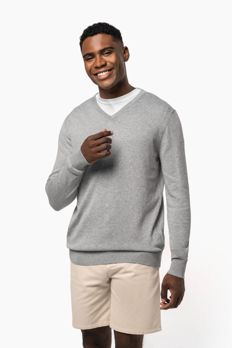 Pull col en V écoresponsable homme