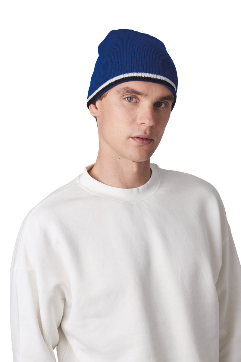 Bonnet bande bicolore contrastée