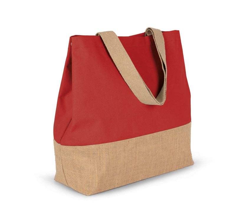 Sac shopping en toiles de coton et jute
