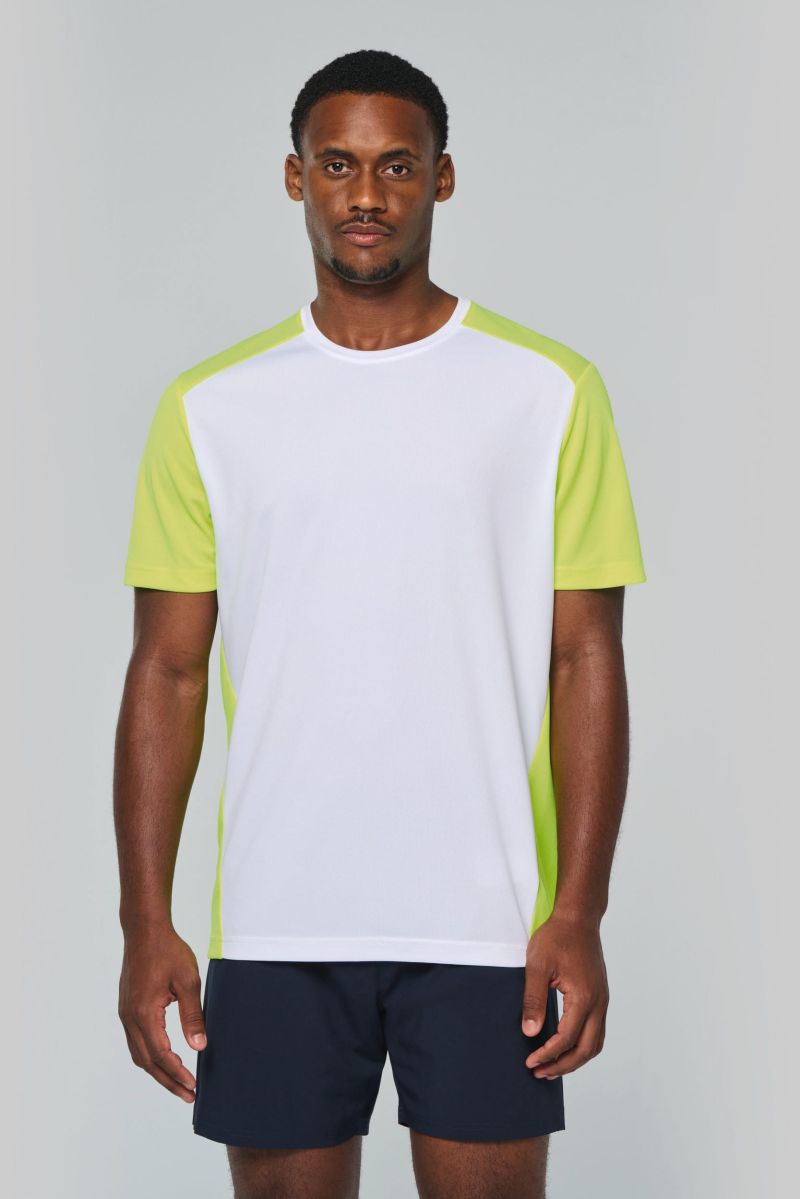 T-shirt de sport écoresponsable bicolore homme