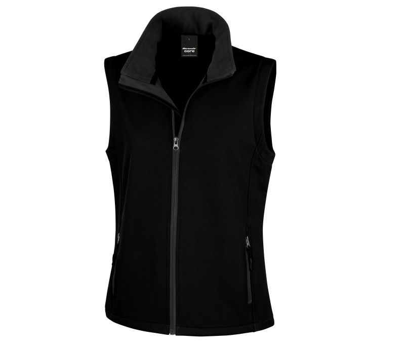 WOMENS PRINTABLE SOFTSHELL BODYWARMER