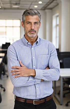Chemise à rayures M/L AGENCY