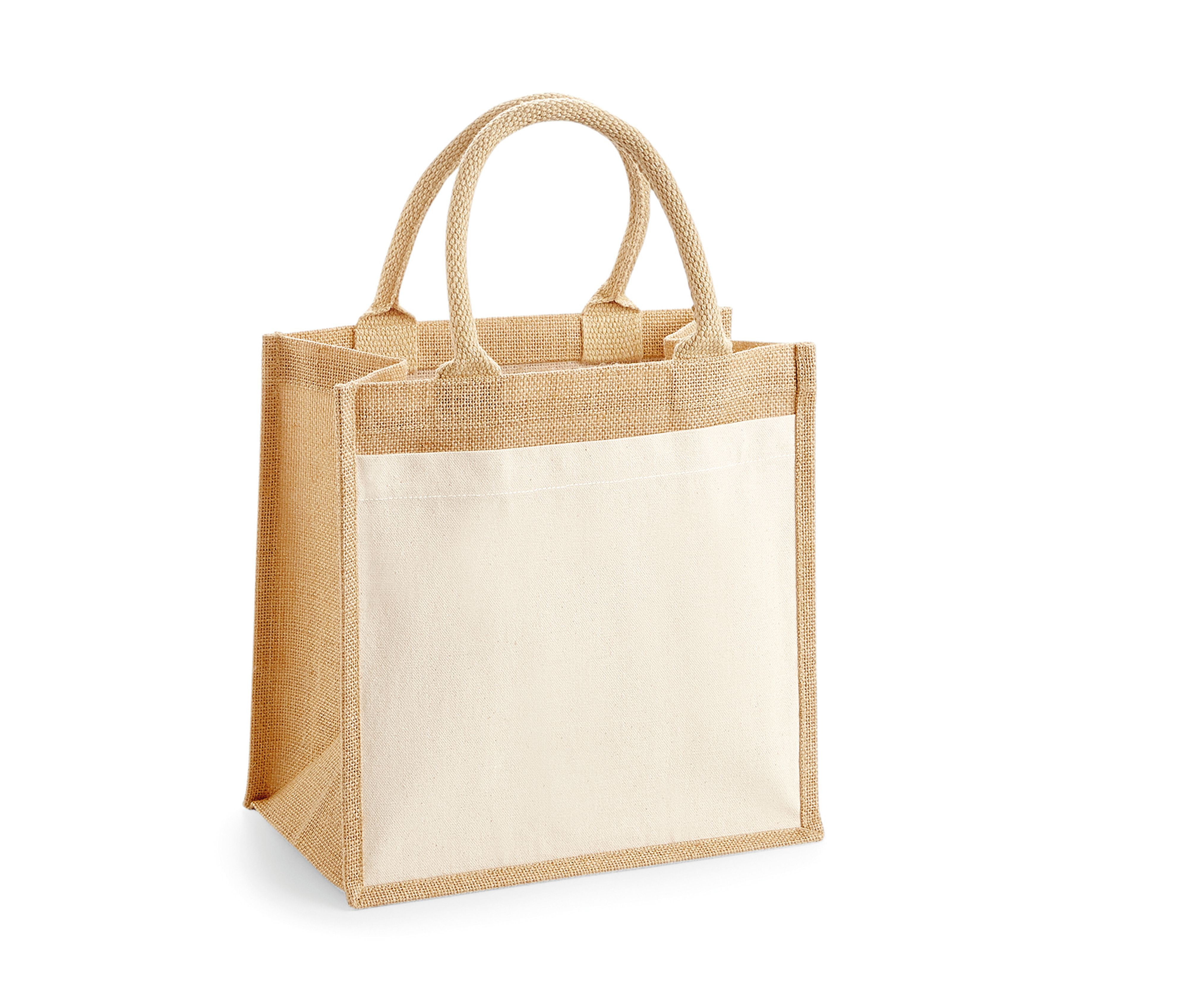 COTTON POCKET JUTE MIDI TOTE - vue 2