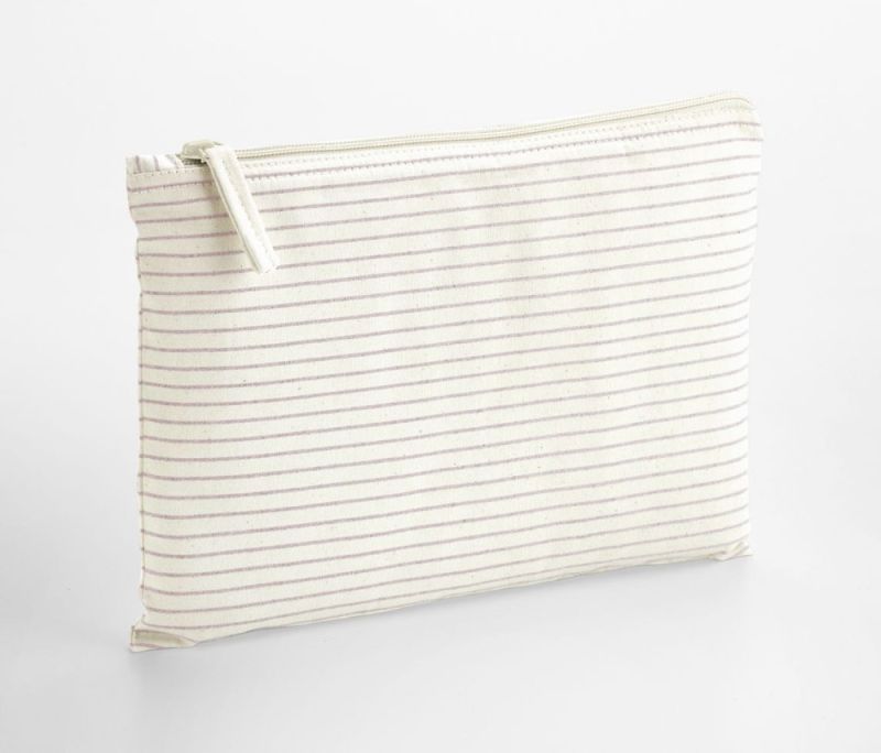 STRIPED ORGANIC COTTON ACCESSORY POUCH